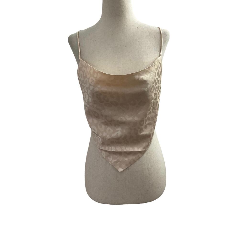 Rose & Remington Ivory Satin Open Back Tank Top Women Size Small | 10H-17